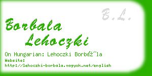 borbala lehoczki business card